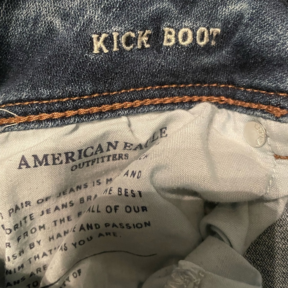 Medium wash American Eagle kick boot size 12
